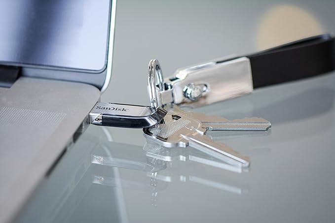 SanDisk Ultra Flair USB 3.0 Flash Drive 512GB, USB Stick (Memory stick with transfer speeds up to 150MB/s read, Password protection, Durable, Sleek Metal Casing) Silver/Black